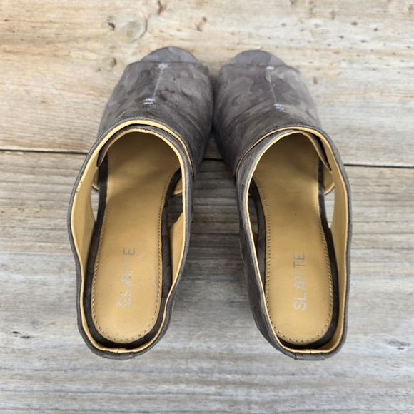 Slayte NEW Miranda Modern Urban Edge Neurtral Camo Block Heel Mule Sandal 8M - Picture 9 of 15